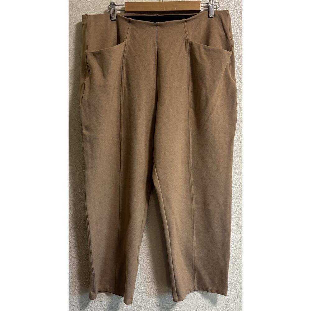 Old Navy Stevie Straight Pants Camel Brown Extra High Rise Cropped Women's XL